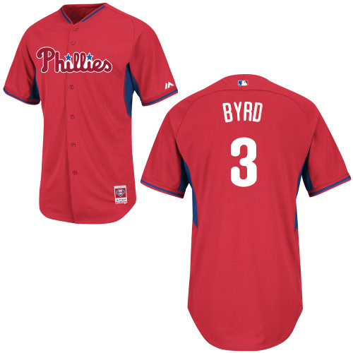 Marlon Byrd #3 Youth Baseball Jersey-Philadelphia Phillies Authentic 2014 Red Cool Base BP MLB Jersey